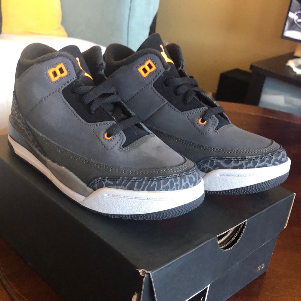 Air Jordan 3 Retro Black and Orange Sneakers